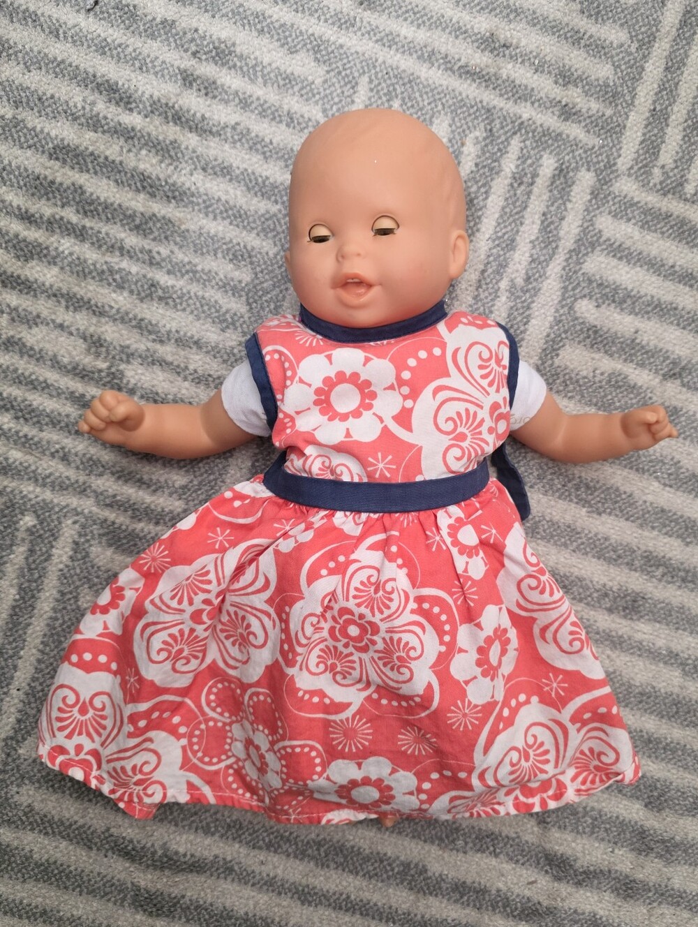 Corolle Baby Doll 12” Floral Dress Pink White Soft Body Doll Coral Pink Outfit